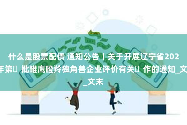 什么是股票配债 通知公告丨关于开展辽宁省2025年第⼆批雏鹰瞪羚独角兽企业评价有关⼯作的通知_文末